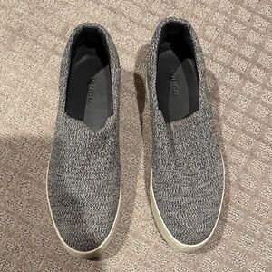 Vince Black and White Knit Slip-On Sneakers